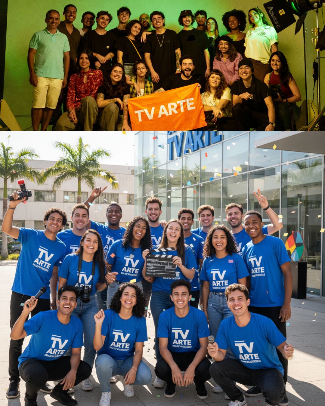 Set de filmagem com atores